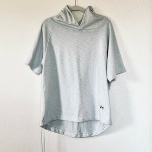 Under Armour Gray Short Sleeve Hoodie Pullover Oversized Sweatshirt M
